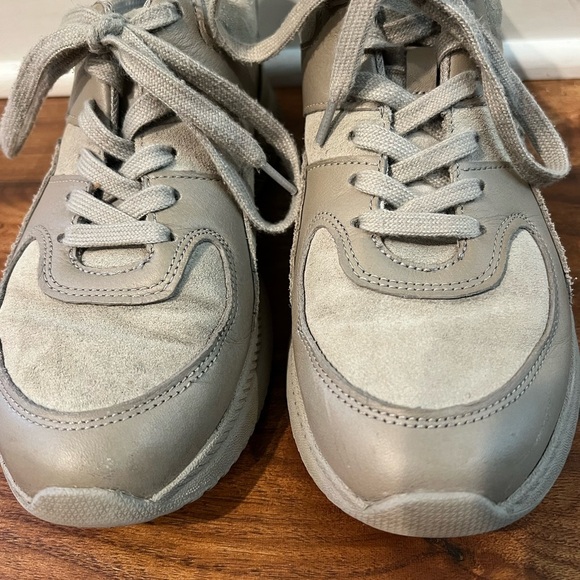 Everlane Gray Trainer Sneakers Leather Suede Lace Up Shoes Size M 5/ F 7 - Picture 2 of 8